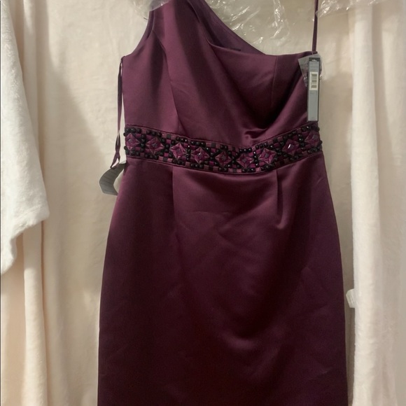 tahari burgundy dress